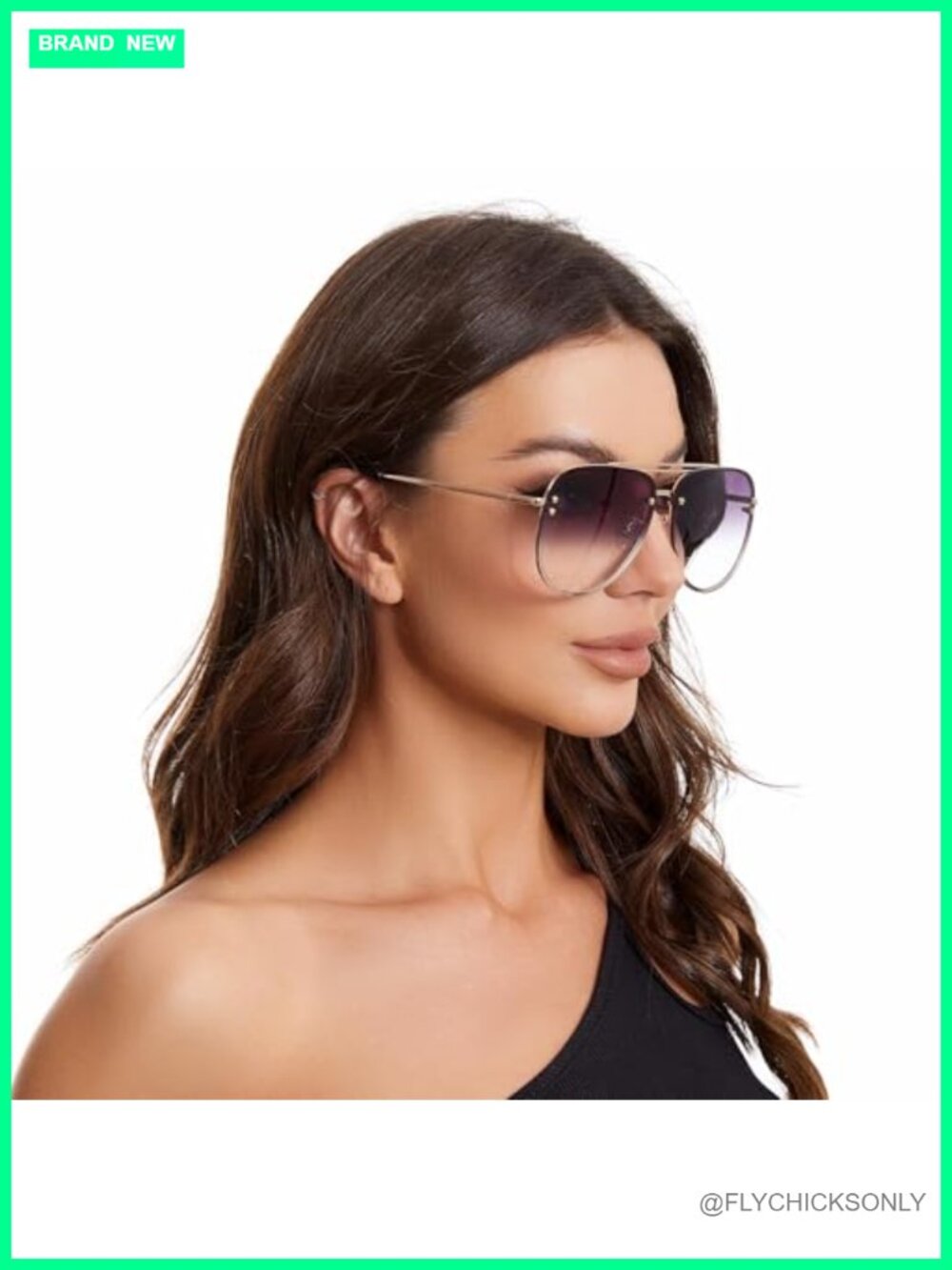Oversized Aviator Sunglasses Non-Polarized UV400 Gradient Lenses